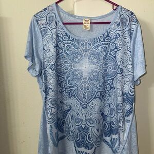 Faded Glory Blue Graphic Short Sleeve T-Shirt